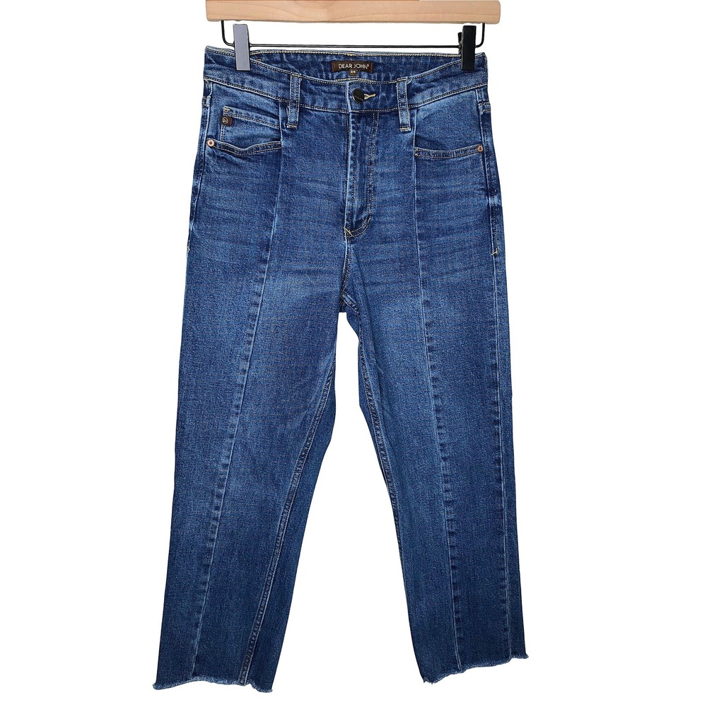 Dear John Women's Jeans Size 26‎ High Rise Cropped Straight Leg Blue Denim